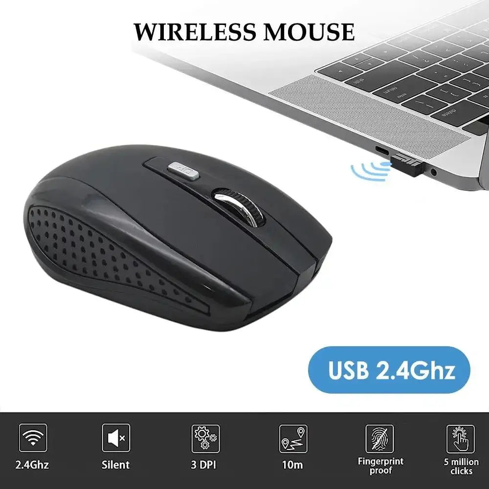 2.4G Wireless Mouse Silent Mouse Portable Charging Mobile Optical Office Mouse Adjustable DPI Level For Office Desktop Computer