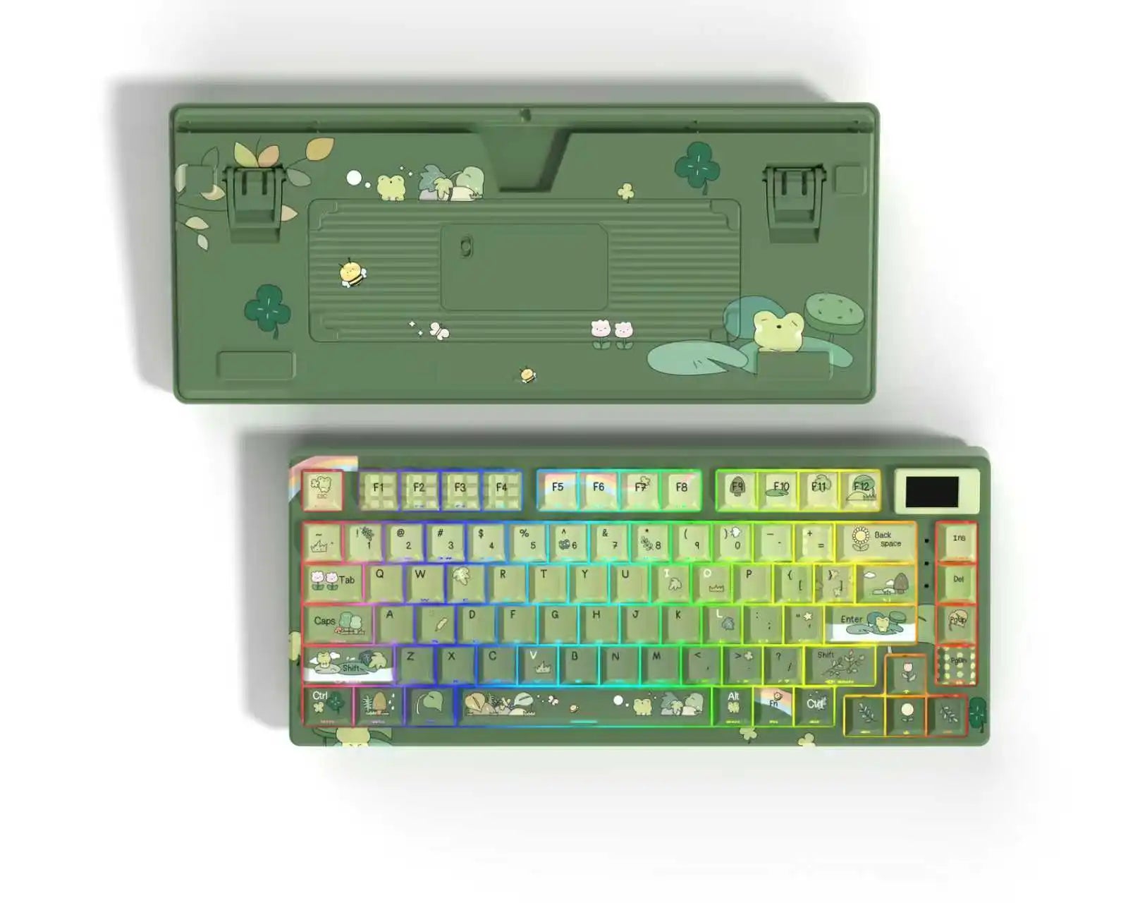 womier SK80 Gasket Mounted Mechanical Keyboard  81 Key Gamer Keyboard 75% Hot Swap RGB Gaming Keyboard with Smart Display for PC