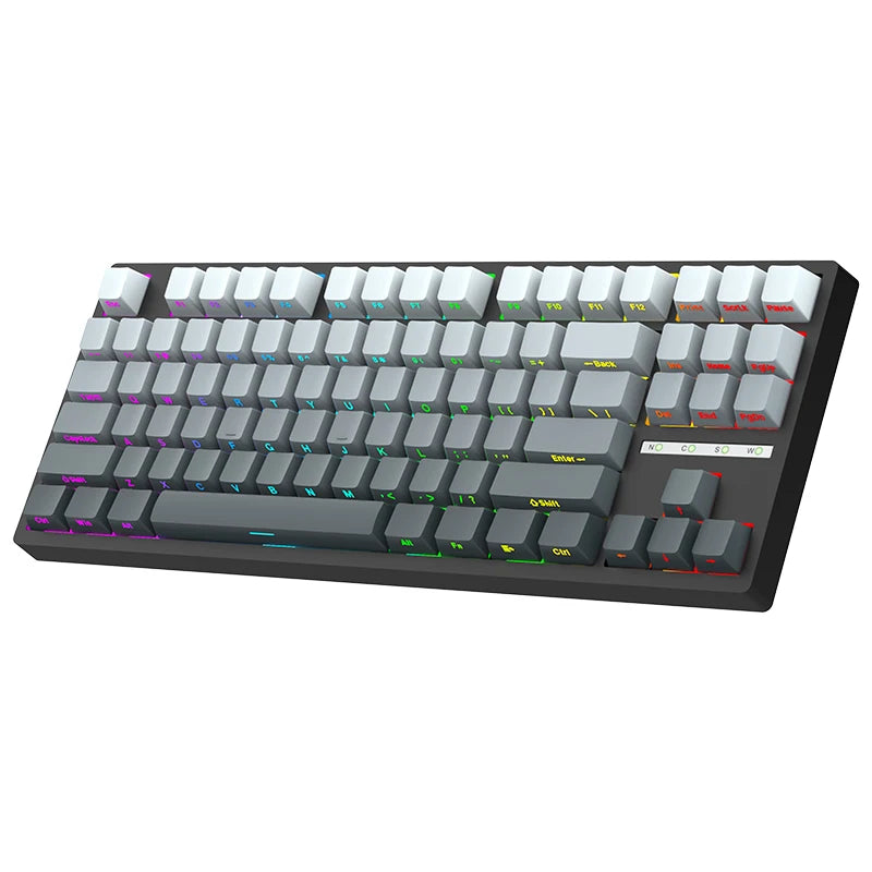 LEAVEN  k88 Mechanical Keyboard Wired 2.4g Wireless Bluetooth Tri Mode 8000mAh 87Key Hotswap Rgb Pbt Customized Gaming Keyboard