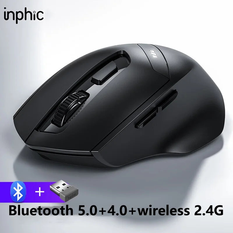 Inphic DR6 Bluetooth Compatible Wireless Mouse Ergonomics Silent Office Mouse Rechargeable Wireless Gaming Mouse