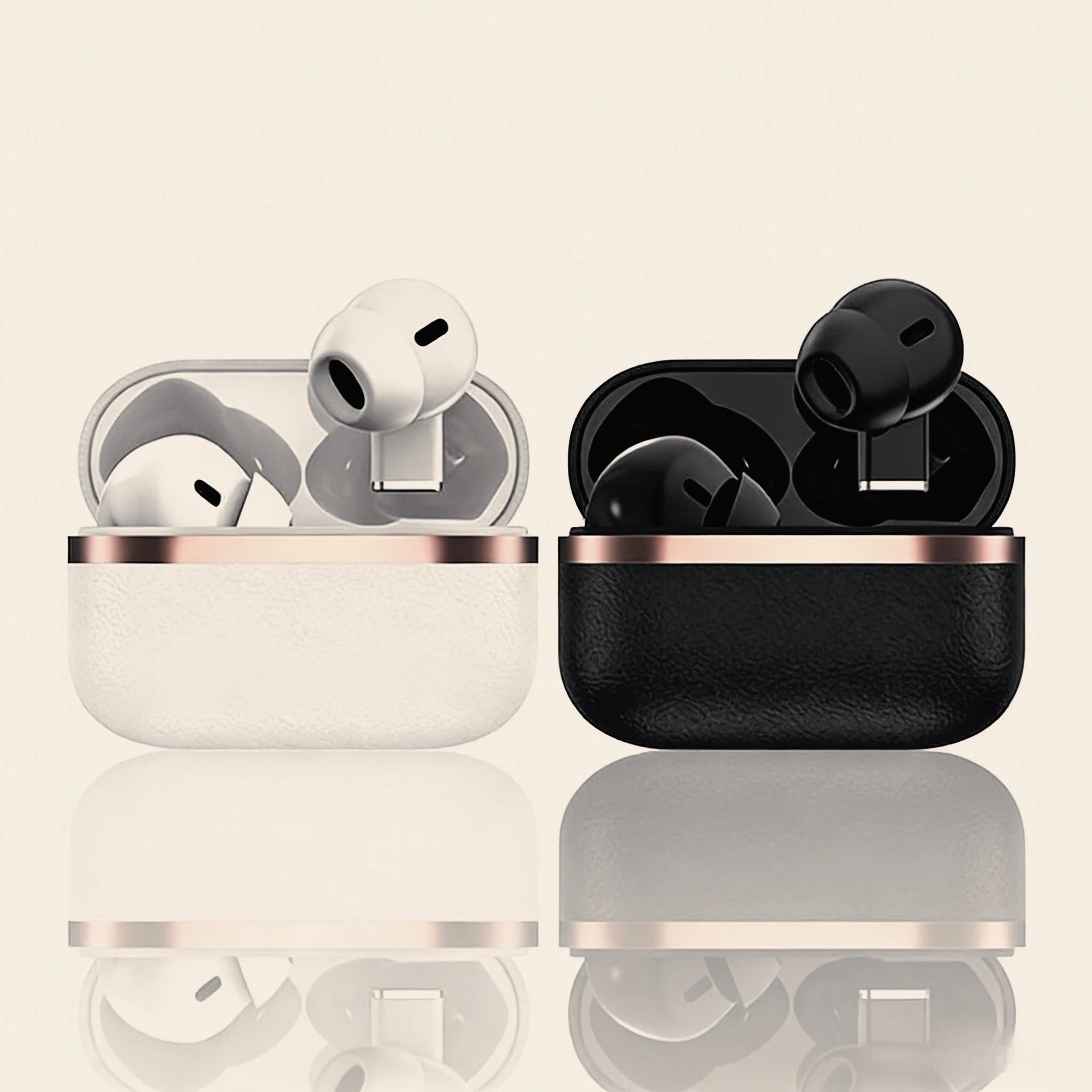 TWS In-ear Leather-crafted Earphones Wireless Earbuds Featuring Sleek Fit Long-lasting All-day Battery Integrated Mic for Users