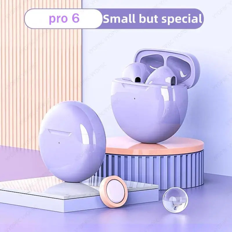 Pro 6 TWS Wireless Headphones with Mic Fone Bluetooth Earphones Sport Earbuds Running Pro6 Headset