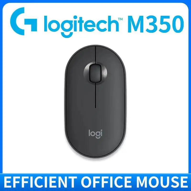 Logitech M350 Pebble Office Mouse - Minimalist Design, Silent Operation, 10m Range, Dual Connectivity, Eco-Friendly Build