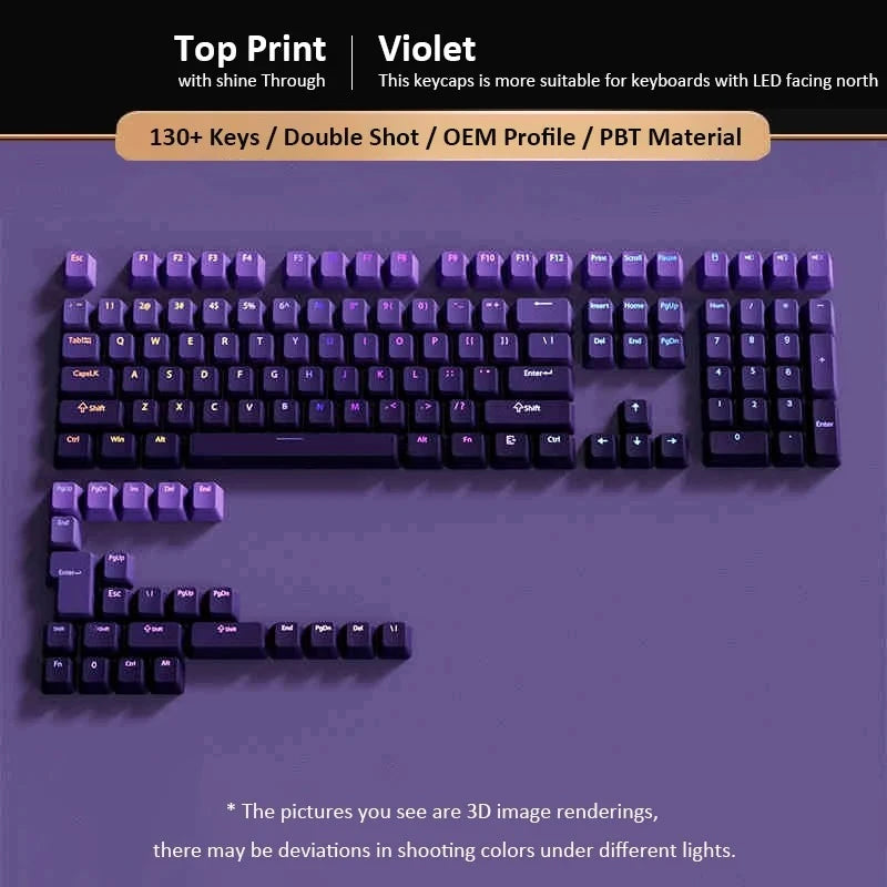 Gradient Keycaps Top Print Shine through backlit RGB keycap For Cherry Mx Switch Mechanical Keyboard OEM Profile PBT Key Caps