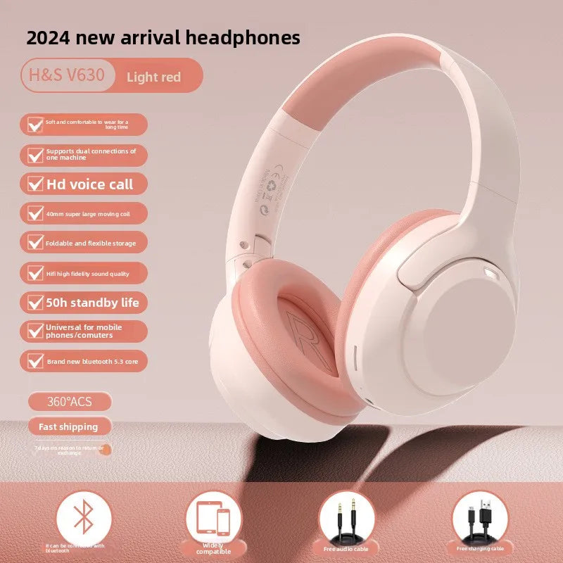 V630 Wireless Headphones Gaming for PC Mobile Foldable Over Ear Headset with Headband Bluetooth Earphones High Quality Sound