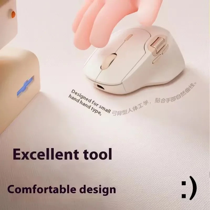 2026 Rapoo MT560 3 Mode Wireless Ergonomic Mouse Hall Magnetic Knob Cross Screen Custom Lightweight Gaming Mouse