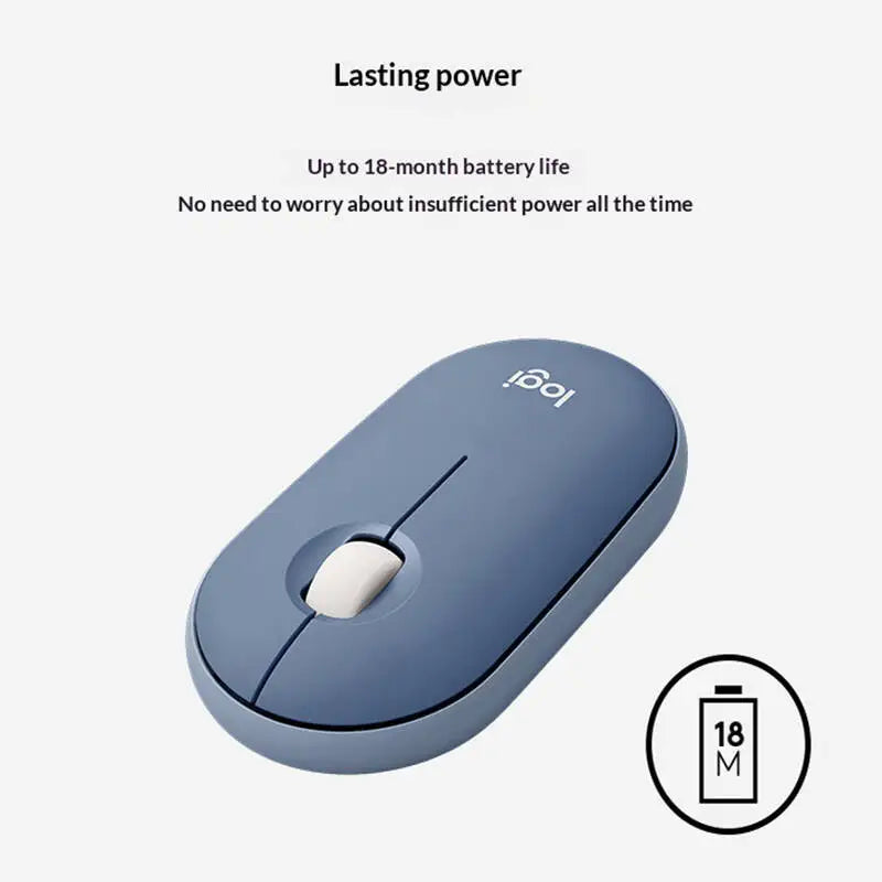 Logitech M350 Pebble Office Mouse - Minimalist Design, Silent Operation, 10m Range, Dual Connectivity, Eco-Friendly Build