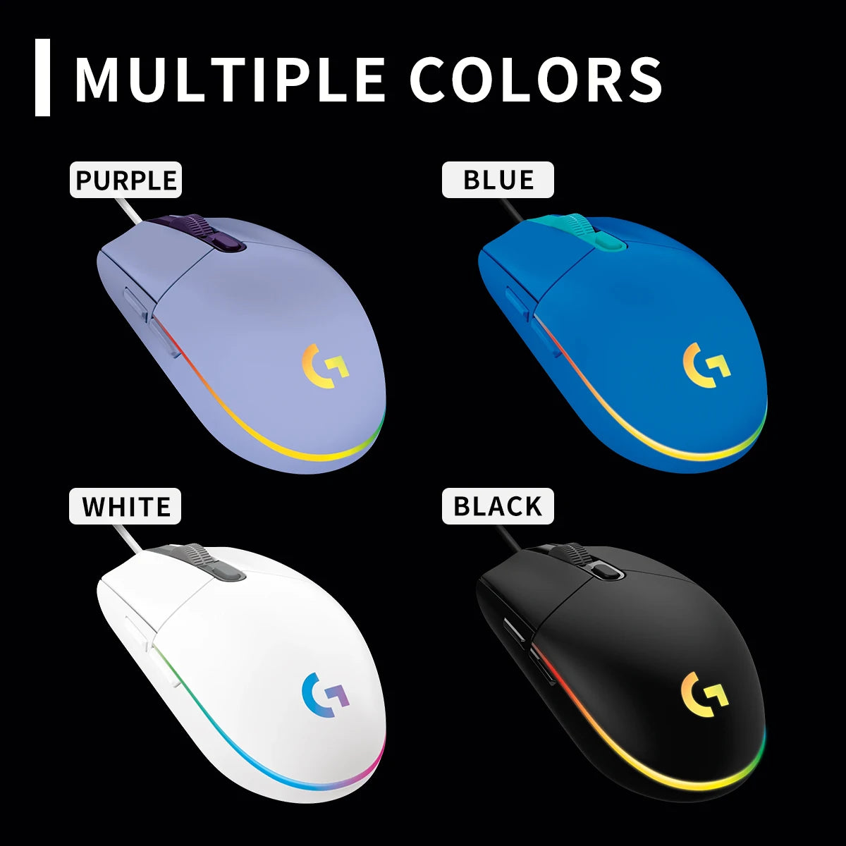 Logitech G102/G203 USB Wired Gaming Mouse, offering a revolutionary gaming experience with precise tracking of every move
