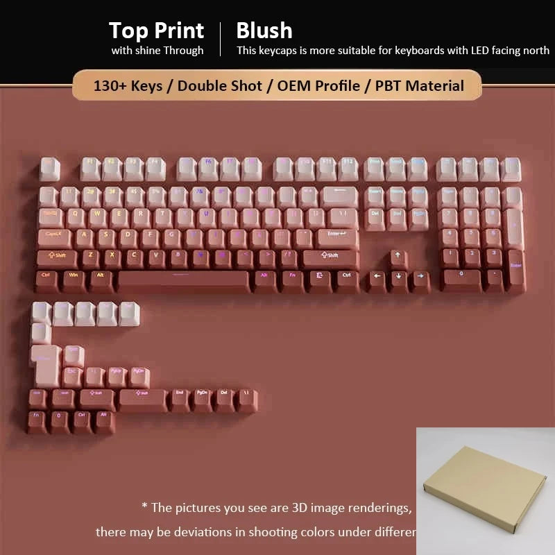 Gradient Keycaps Top Print Shine through backlit RGB keycap For Cherry Mx Switch Mechanical Keyboard OEM Profile PBT Key Caps