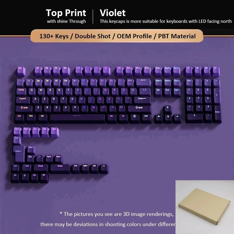 Gradient Keycaps Top Print Shine through backlit RGB keycap For Cherry Mx Switch Mechanical Keyboard OEM Profile PBT Key Caps