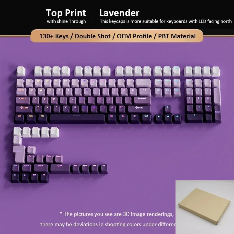 Gradient Keycaps Top Print Shine through backlit RGB keycap For Cherry Mx Switch Mechanical Keyboard OEM Profile PBT Key Caps