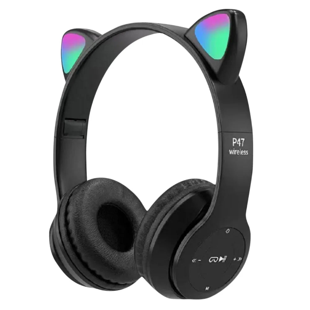 Wireless Bluetooth Headphones Cat Ear Gaming Headset Glow Light Helmets Cute Sports Music Headsets For Children Girl Gifts