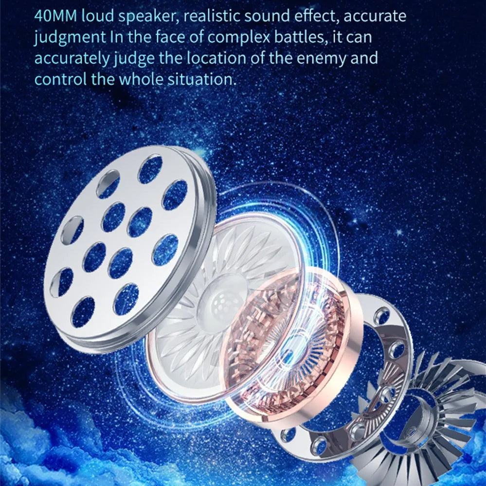 20 H Play Bluetooth Headphones with Large Earmuffs Wireless Earphones with Bass Noise Cancelling and Mic TF-card Support Helmet