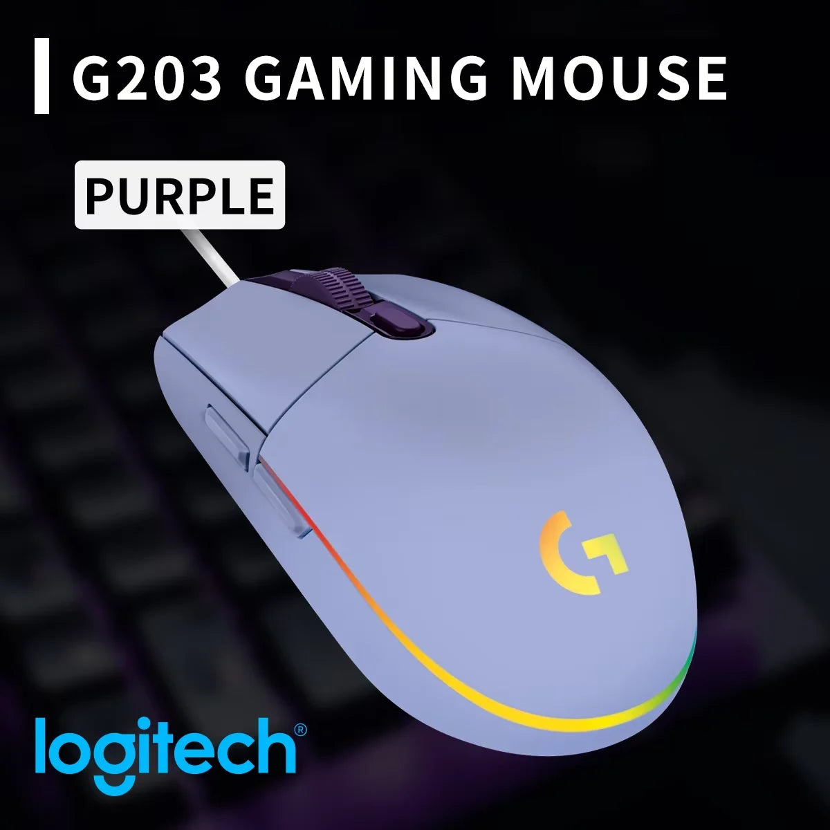 Logitech G102/G203 USB Wired Gaming Mouse, offering a revolutionary gaming experience with precise tracking of every move