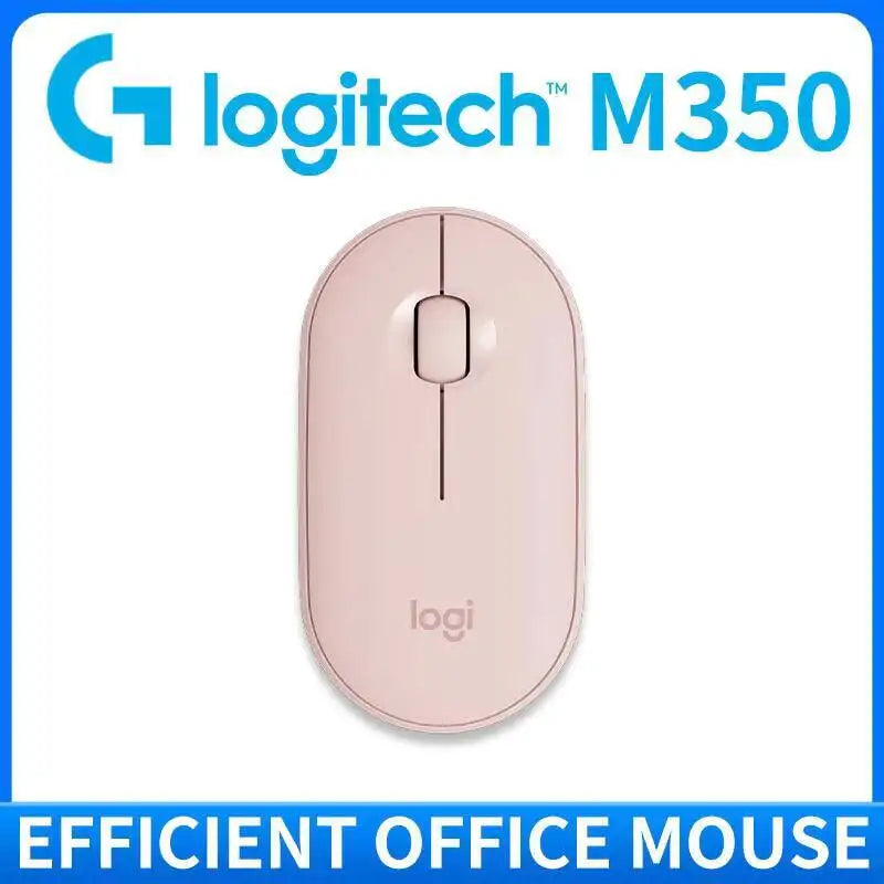 Logitech M350 Pebble Office Mouse - Minimalist Design, Silent Operation, 10m Range, Dual Connectivity, Eco-Friendly Build
