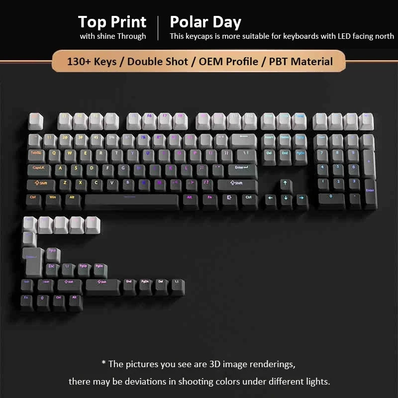 Gradient Keycaps Top Print Shine through backlit RGB keycap For Cherry Mx Switch Mechanical Keyboard OEM Profile PBT Key Caps