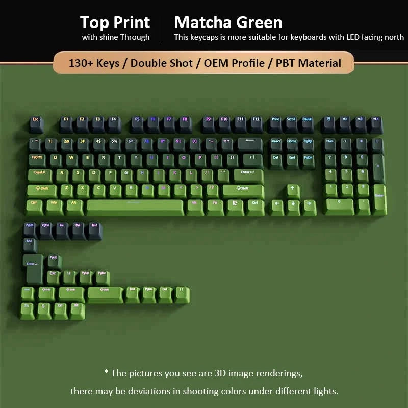 Gradient Keycaps Top Print Shine through backlit RGB keycap For Cherry Mx Switch Mechanical Keyboard OEM Profile PBT Key Caps