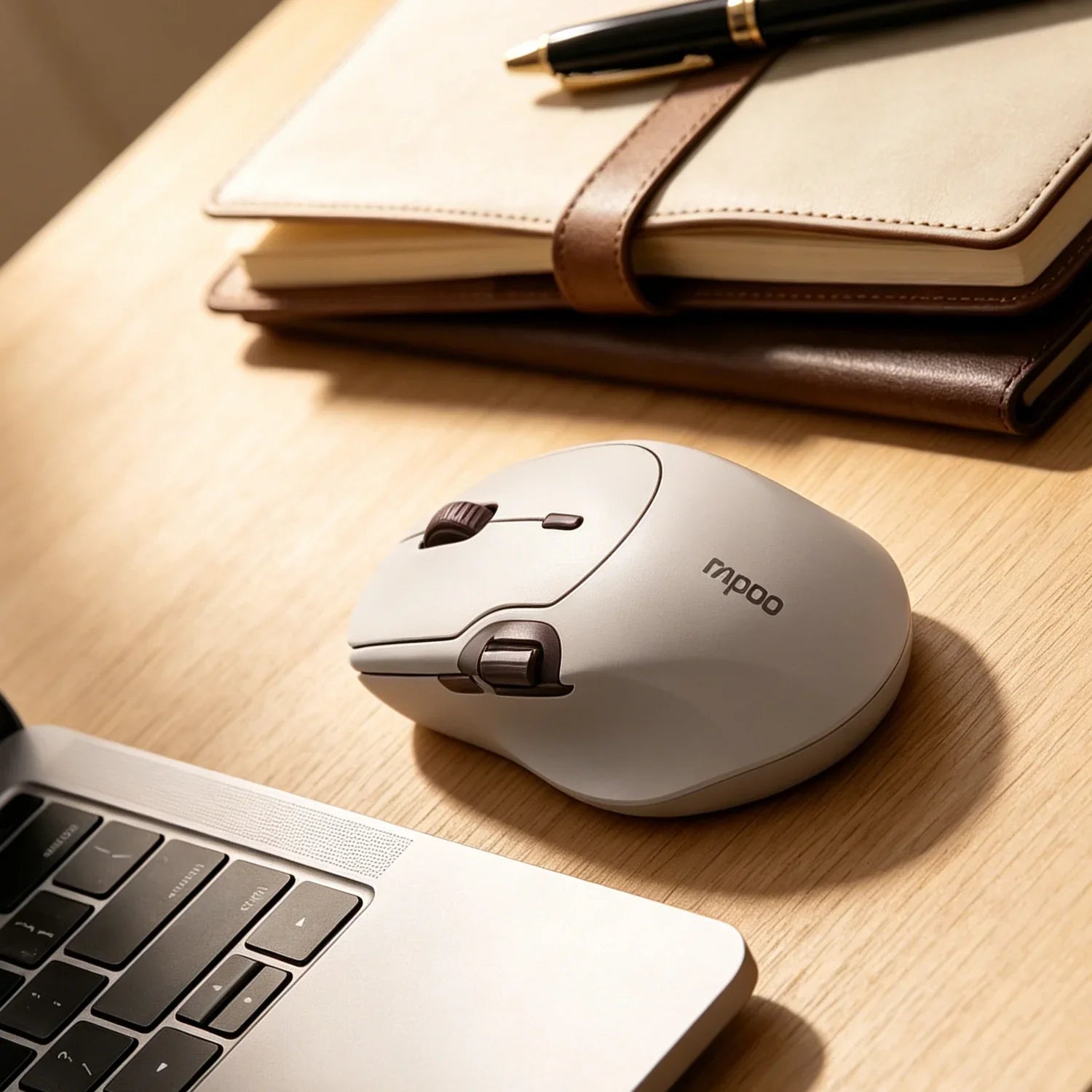 2026 Rapoo MT560 3 Mode Wireless Ergonomic Mouse Hall Magnetic Knob Cross Screen Custom Lightweight Gaming Mouse