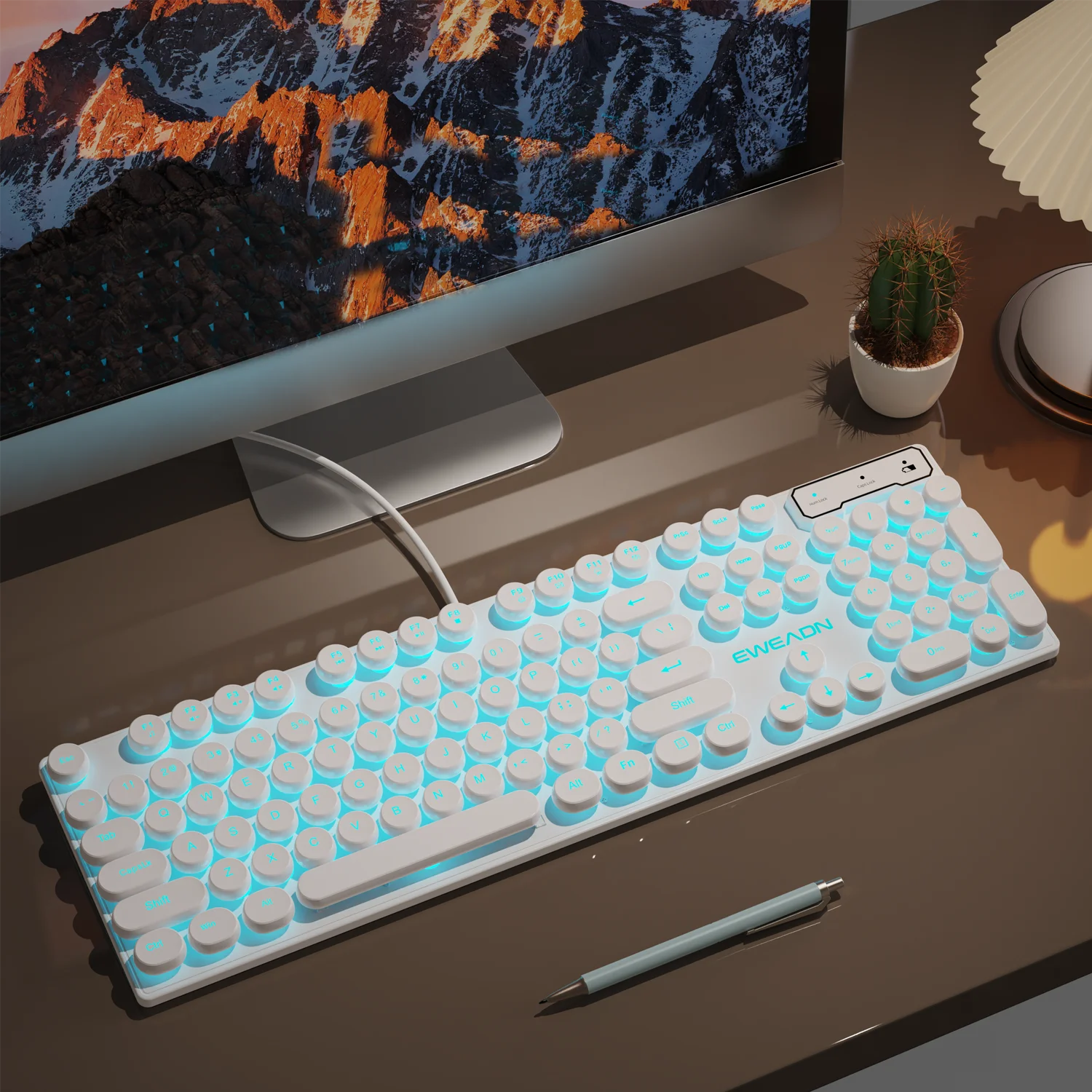 EWEADN GX330 Gaming Keyboard Wired, LED Backlit, Office silent keyboard full size, Ergonomic , Gaming, office, Windows/Laptop/PC