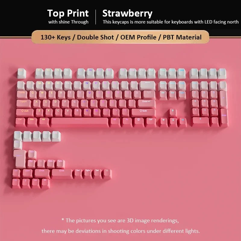 Gradient Keycaps Top Print Shine through backlit RGB keycap For Cherry Mx Switch Mechanical Keyboard OEM Profile PBT Key Caps