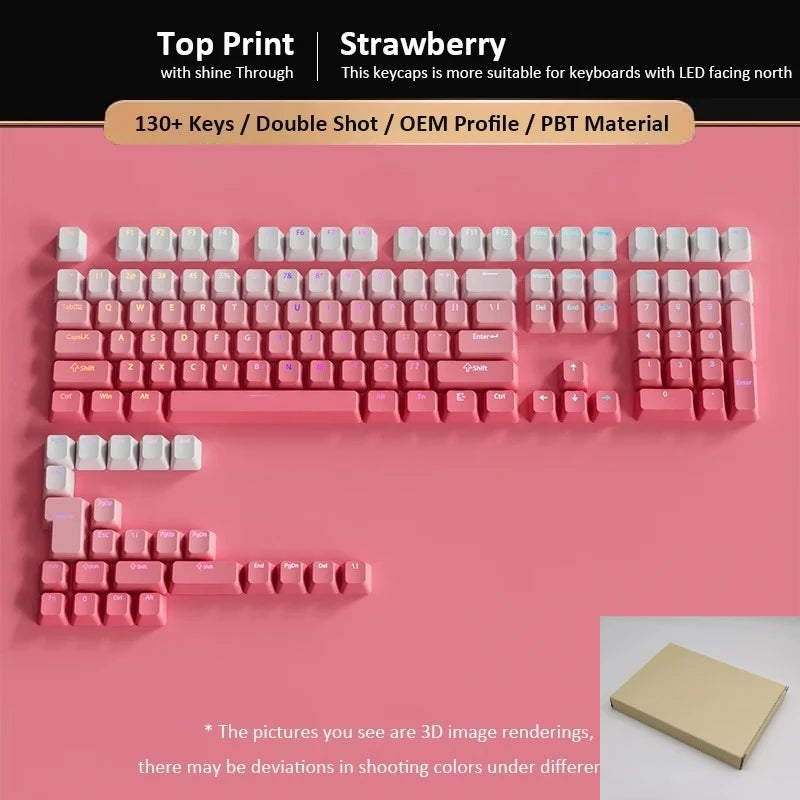 Gradient Keycaps Top Print Shine through backlit RGB keycap For Cherry Mx Switch Mechanical Keyboard OEM Profile PBT Key Caps