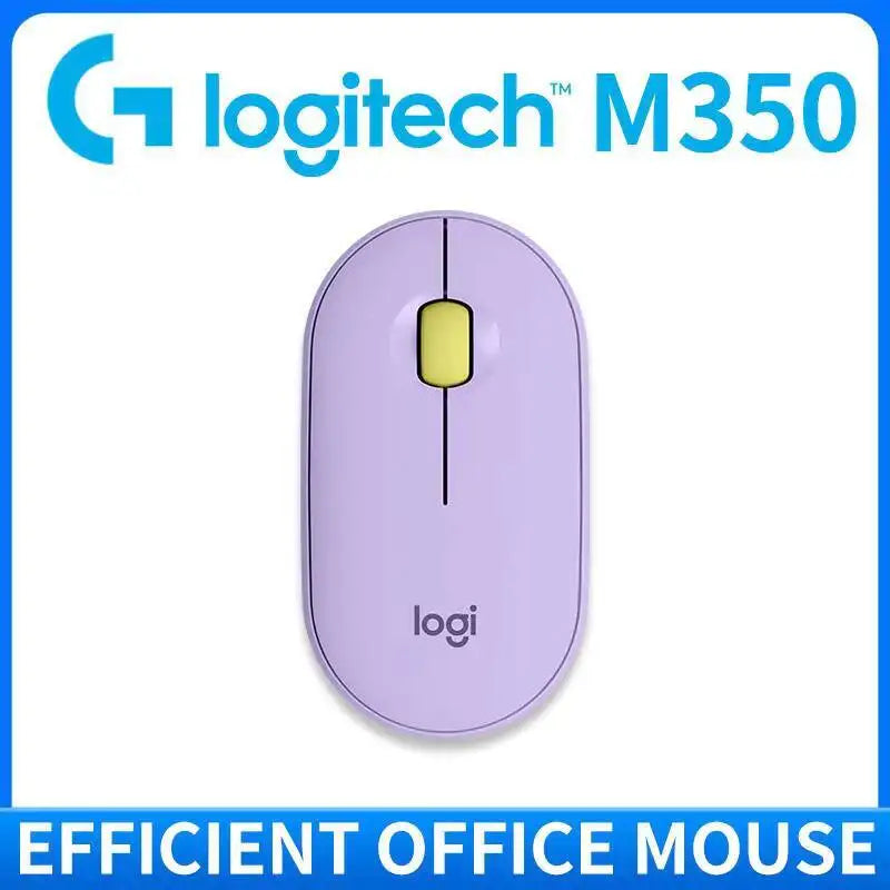 Logitech M350 Pebble Office Mouse - Minimalist Design, Silent Operation, 10m Range, Dual Connectivity, Eco-Friendly Build