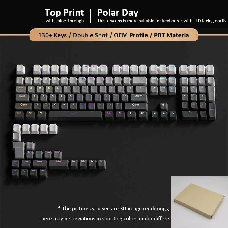 Gradient Keycaps Top Print Shine through backlit RGB keycap For Cherry Mx Switch Mechanical Keyboard OEM Profile PBT Key Caps
