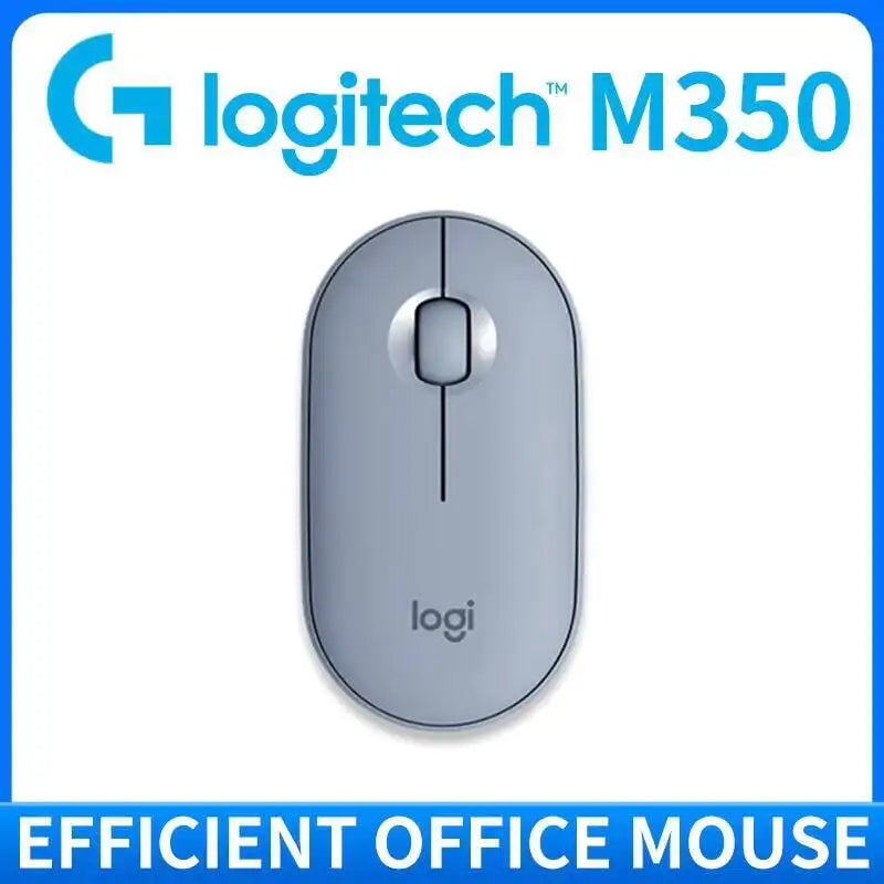 Logitech M350 Pebble Office Mouse - Minimalist Design, Silent Operation, 10m Range, Dual Connectivity, Eco-Friendly Build