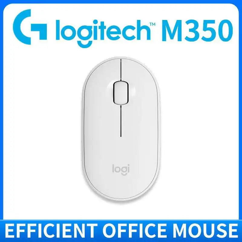 Logitech M350 Pebble Office Mouse - Minimalist Design, Silent Operation, 10m Range, Dual Connectivity, Eco-Friendly Build