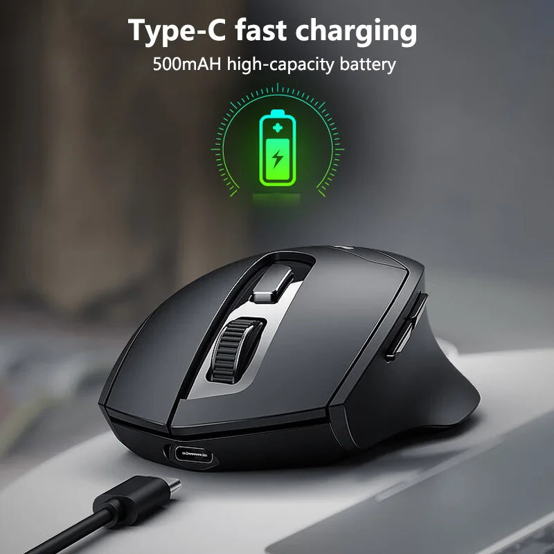 Inphic DR6 Bluetooth Compatible Wireless Mouse Ergonomics Silent Office Mouse Rechargeable Wireless Gaming Mouse