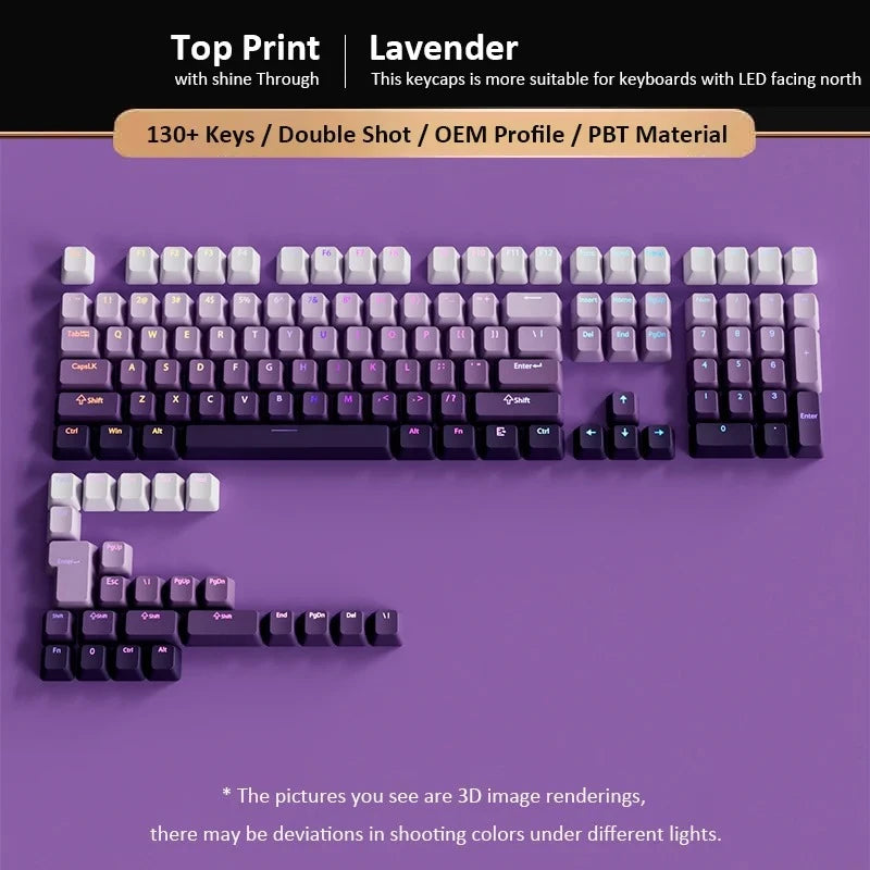 Gradient Keycaps Top Print Shine through backlit RGB keycap For Cherry Mx Switch Mechanical Keyboard OEM Profile PBT Key Caps