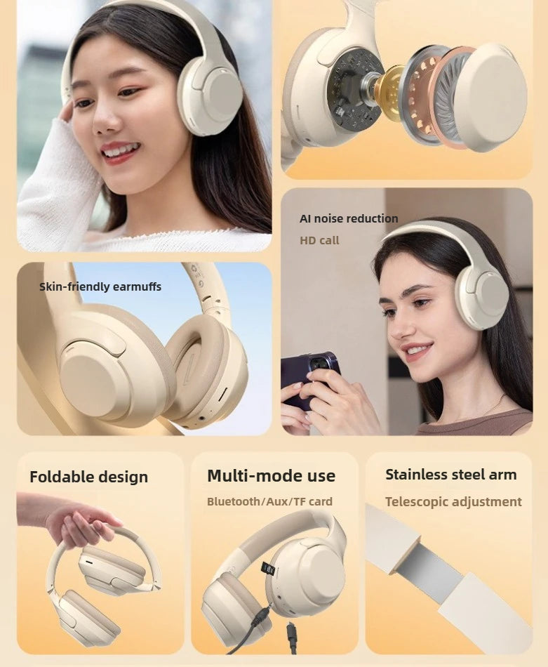 V630 Wireless Headphones Gaming for PC Mobile Foldable Over Ear Headset with Headband Bluetooth Earphones High Quality Sound