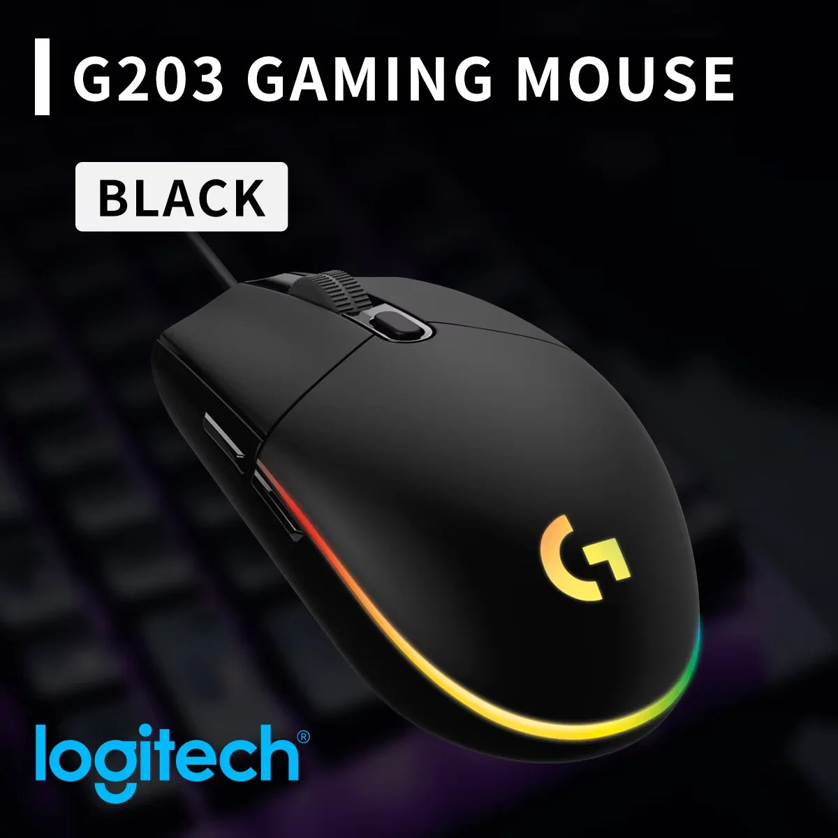 Logitech G102/G203 USB Wired Gaming Mouse, offering a revolutionary gaming experience with precise tracking of every move