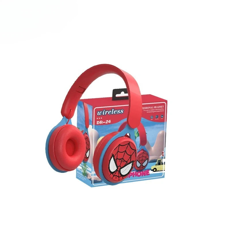 New iron Man Bluetooth Headphones Over-Ear Wireless Stereo Earphones Cartoon Spiderman Iron Man Captain Headset with Mic