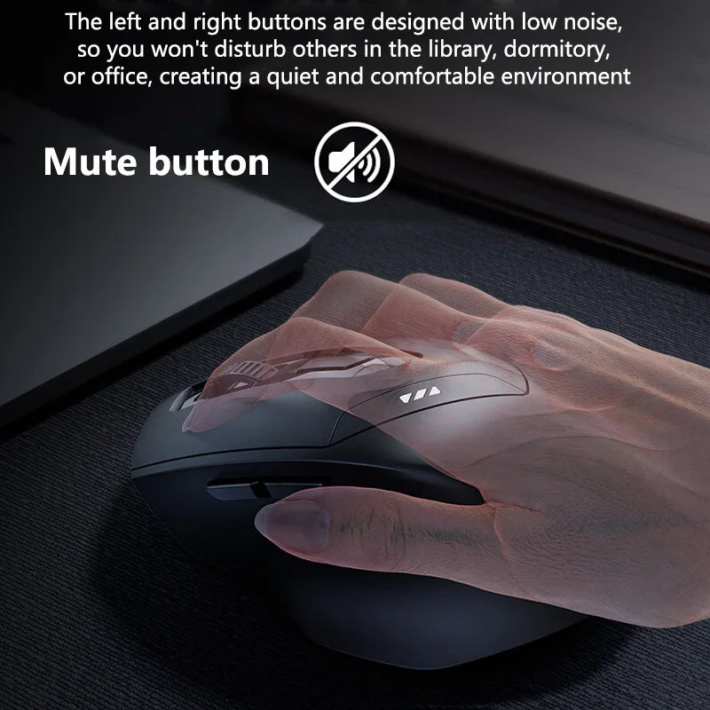 Inphic DR6 Bluetooth Compatible Wireless Mouse Ergonomics Silent Office Mouse Rechargeable Wireless Gaming Mouse
