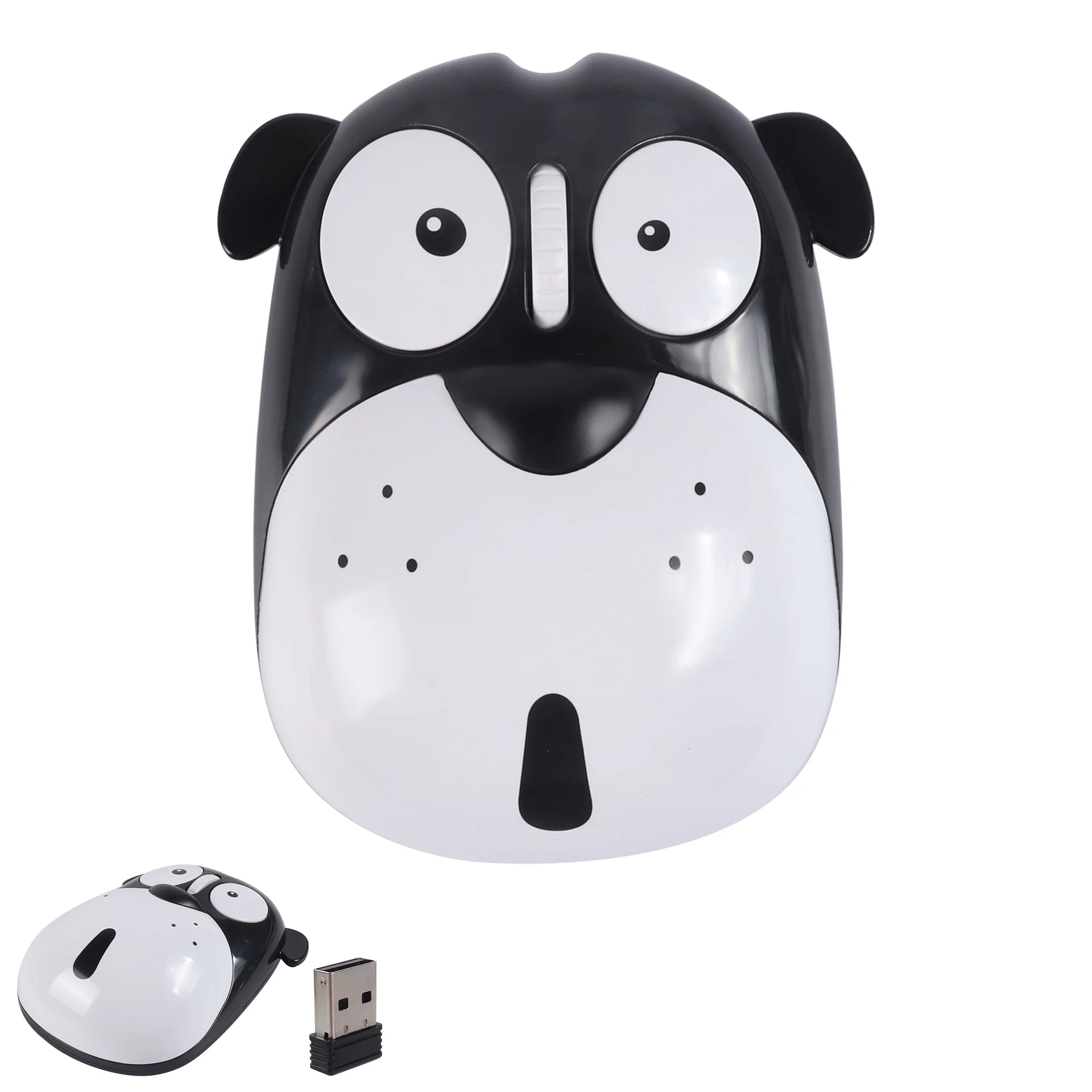 Wireless 2.4G Rechargeable Mouse Cute Dog Mute Button Both Hands For Samll Hand Office Use Gift For Girl Kid System Universal