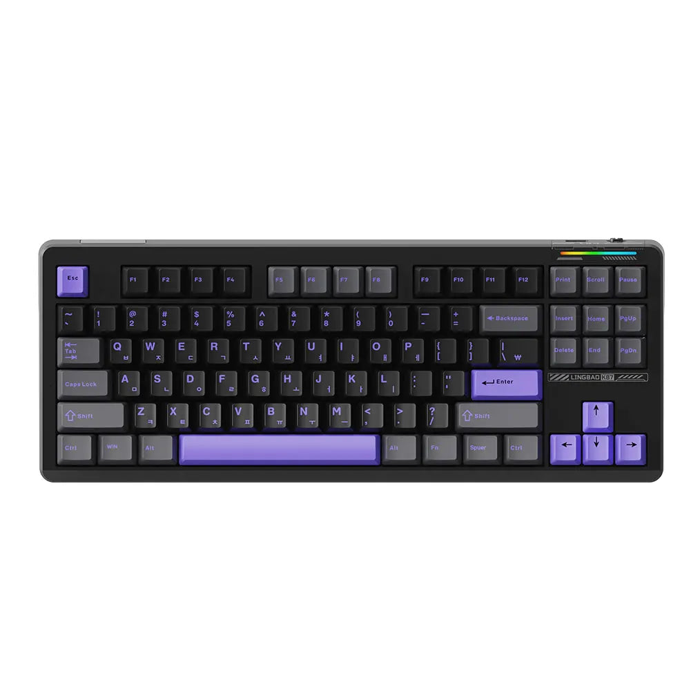 AULA×LINGBAO K87 Wireless Keyboard Korean Letters Gasket-Mounted PBT Keycaps Macro Software LEOBOG Switch