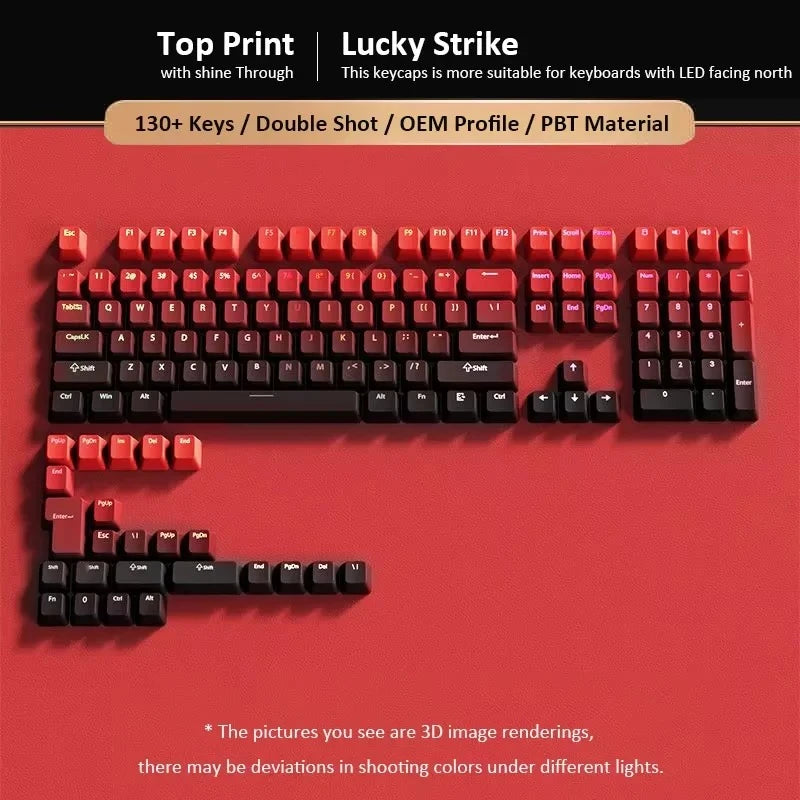 Gradient Keycaps Top Print Shine through backlit RGB keycap For Cherry Mx Switch Mechanical Keyboard OEM Profile PBT Key Caps