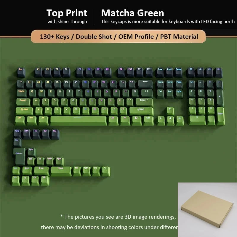 Gradient Keycaps Top Print Shine through backlit RGB keycap For Cherry Mx Switch Mechanical Keyboard OEM Profile PBT Key Caps
