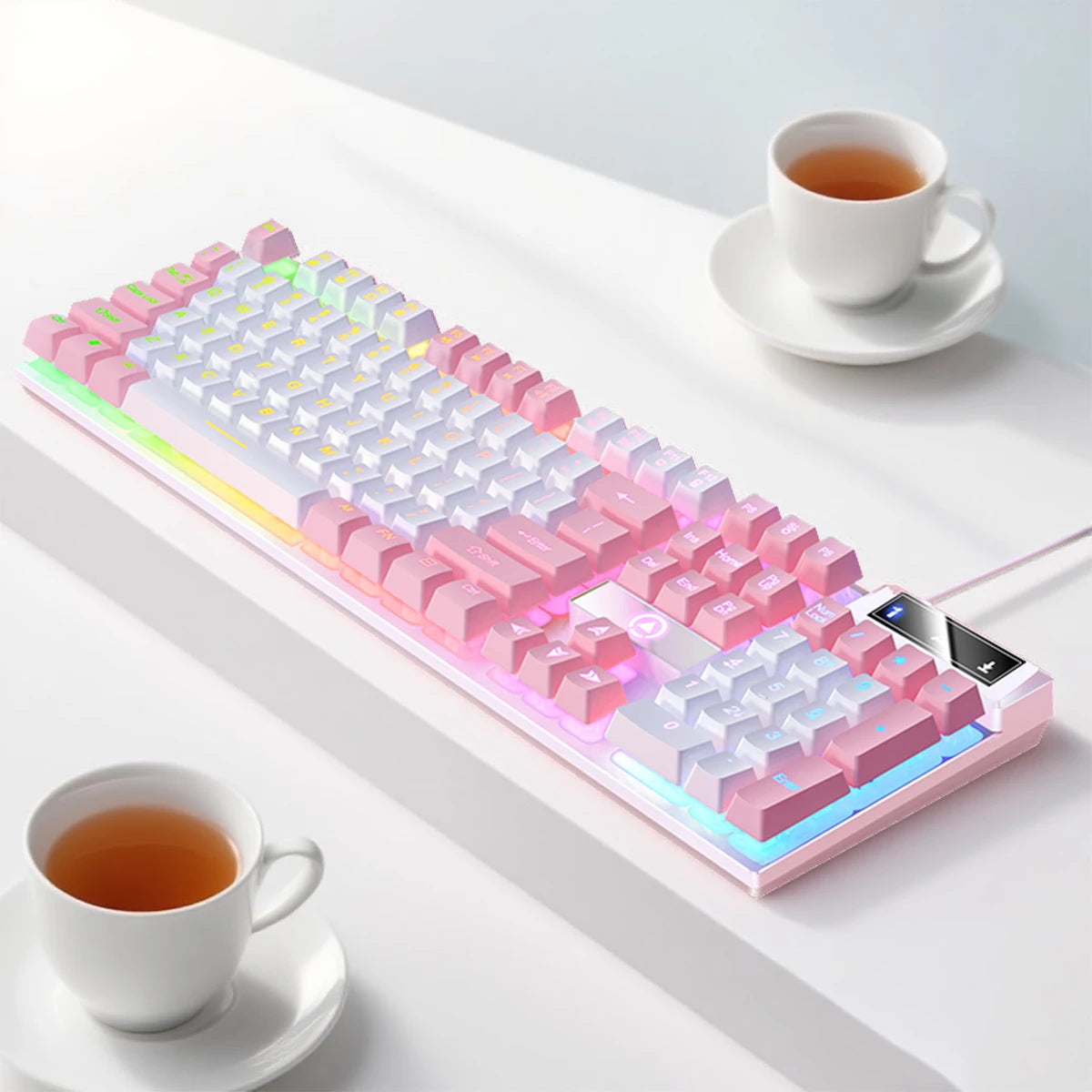 YINDIAO K500 Wired  Keyboard Gaming  Laptop Desktops PC Computer Office Accessories Low Profile Gamer Keyboards With Numpad