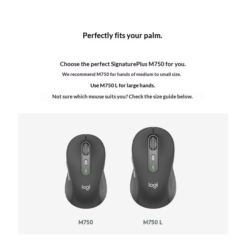 Logitech M750/M650L wireless dual-mode silent mouse, available in multiple colors with ergonomic design, providing an excellent