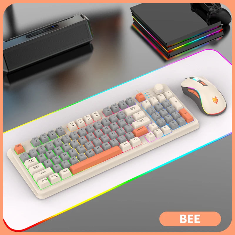 K820 USB Wired Gaming Keyboard Mouse Set Laptop Home Office Luminous Keyboard