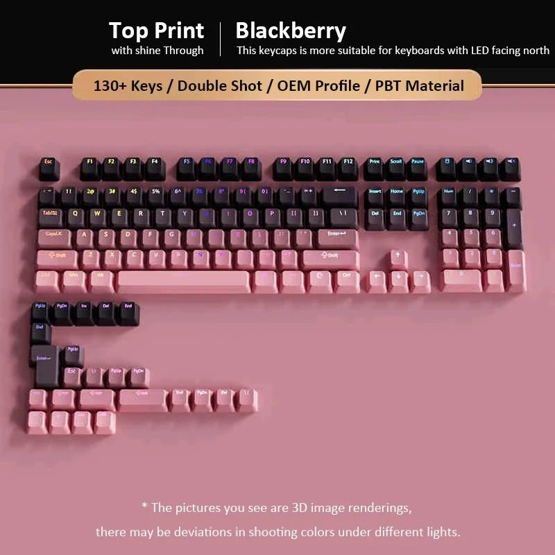 Gradient Keycaps Top Print Shine through backlit RGB keycap For Cherry Mx Switch Mechanical Keyboard OEM Profile PBT Key Caps