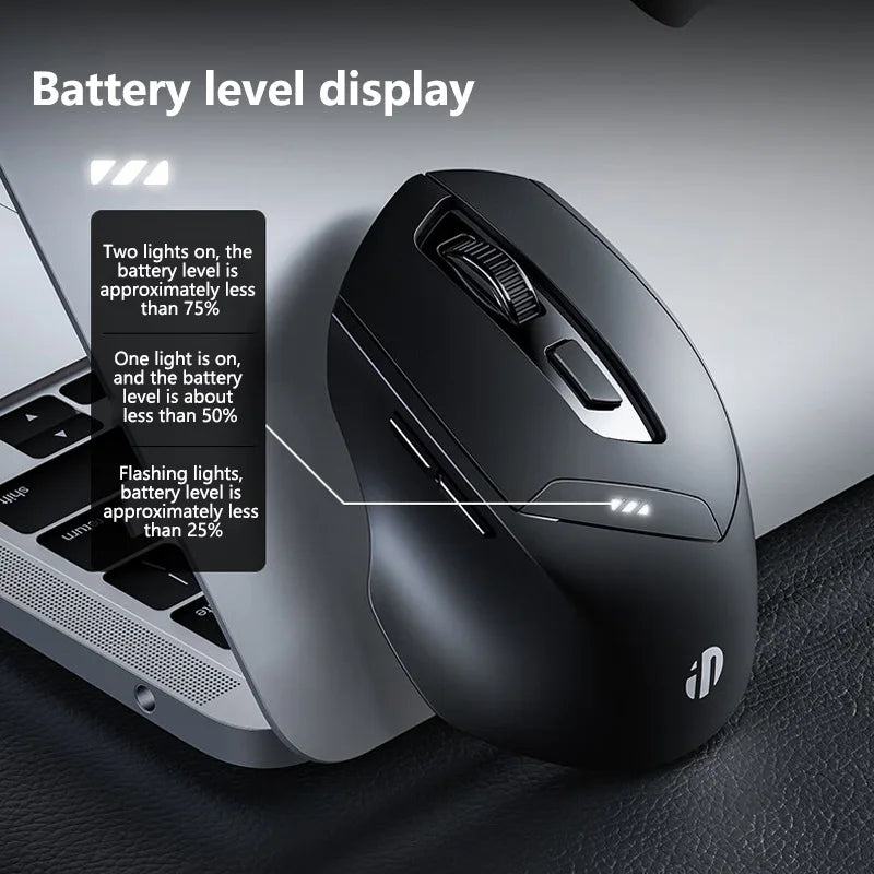 Inphic DR6 Bluetooth Compatible Wireless Mouse Ergonomics Silent Office Mouse Rechargeable Wireless Gaming Mouse