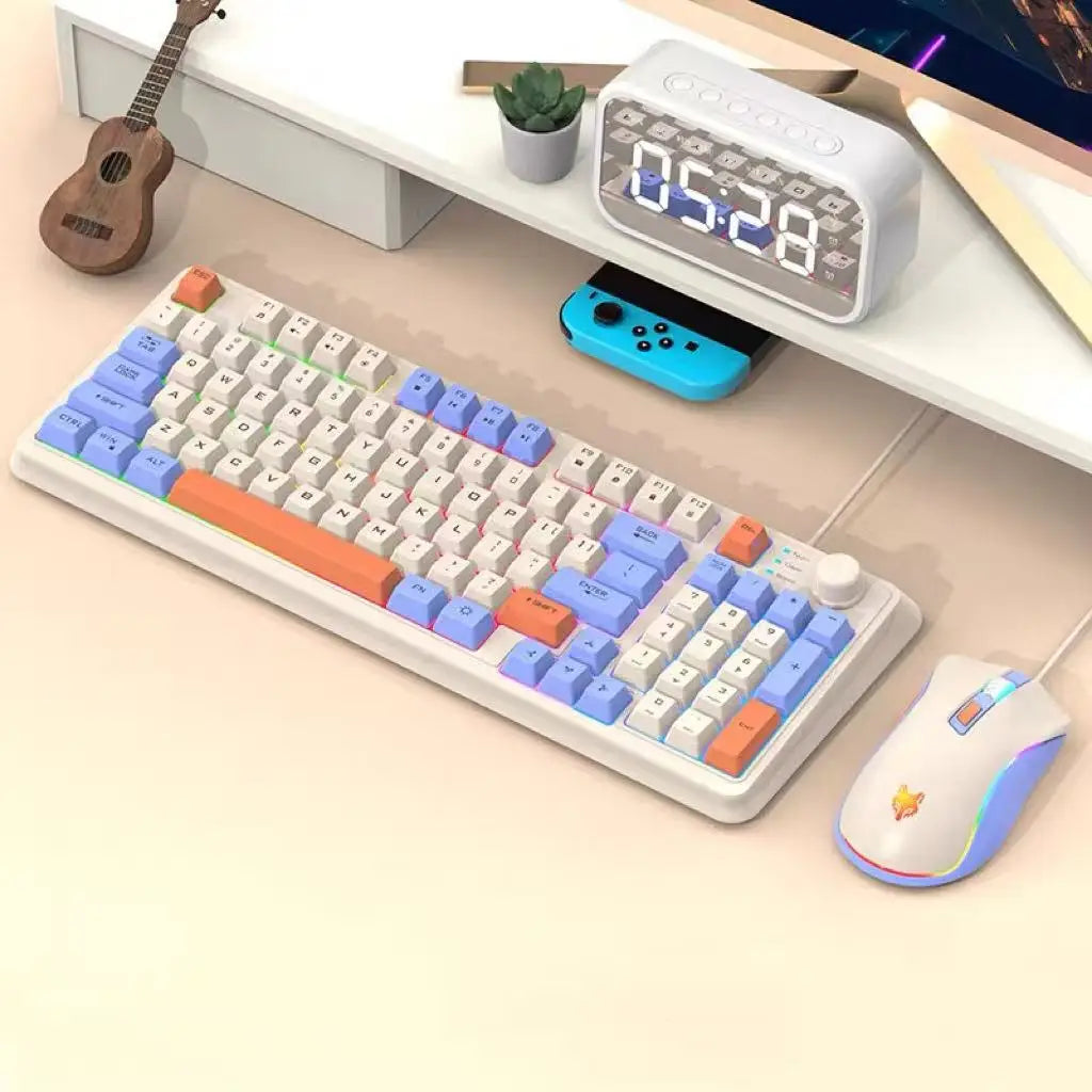 K820 USB Wired Gaming Keyboard Mouse Set Laptop Home Office Luminous Keyboard