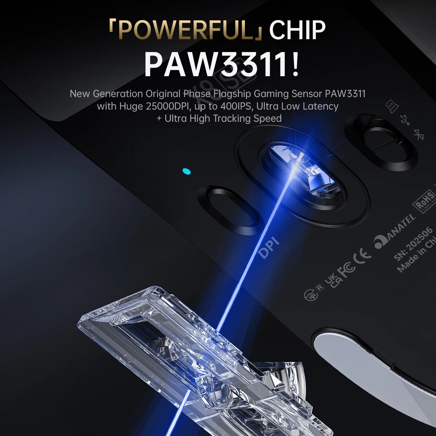 ATTACK SHARK X8SE Wireless Gaming Mouse 2.4G Bluetooth Wired Tri-Mode 25000 DPI Customized Esports Gamer Mouse
