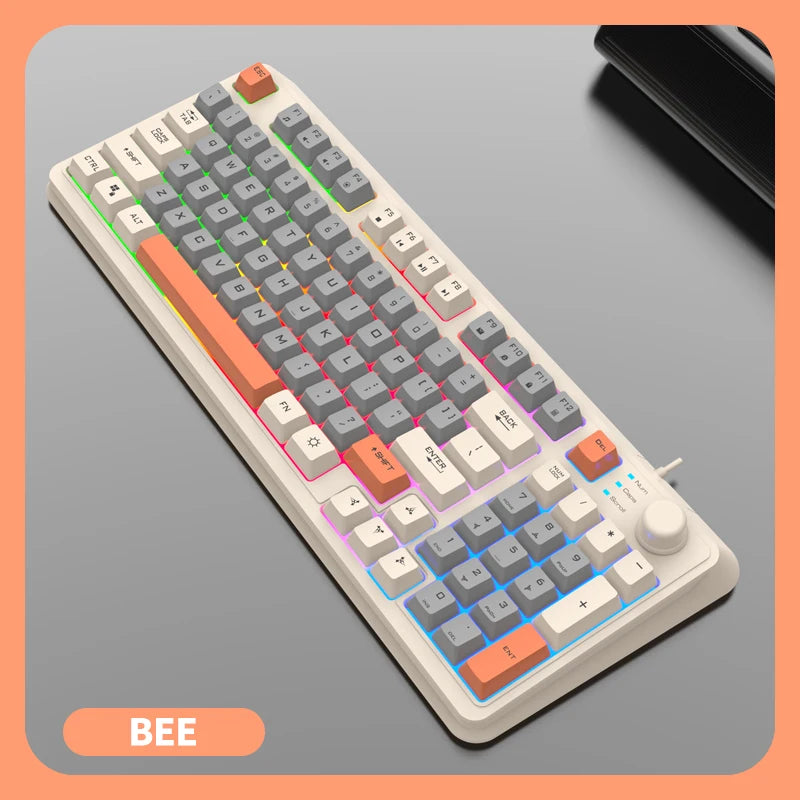 K820 USB Wired Gaming Keyboard Mouse Set Laptop Home Office Luminous Keyboard