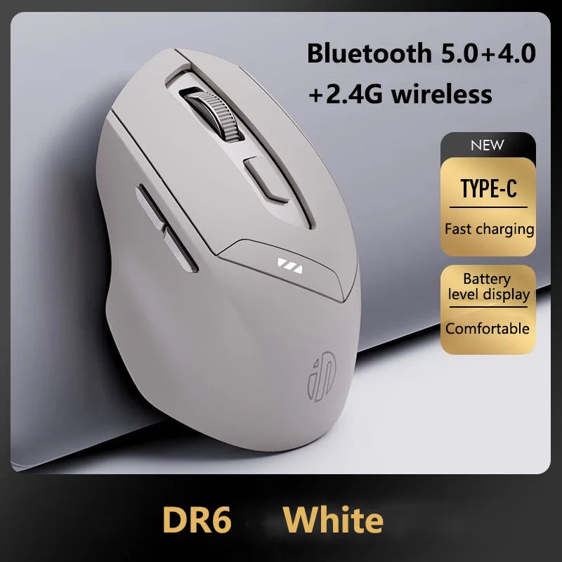 Inphic DR6 Bluetooth Compatible Wireless Mouse Ergonomics Silent Office Mouse Rechargeable Wireless Gaming Mouse
