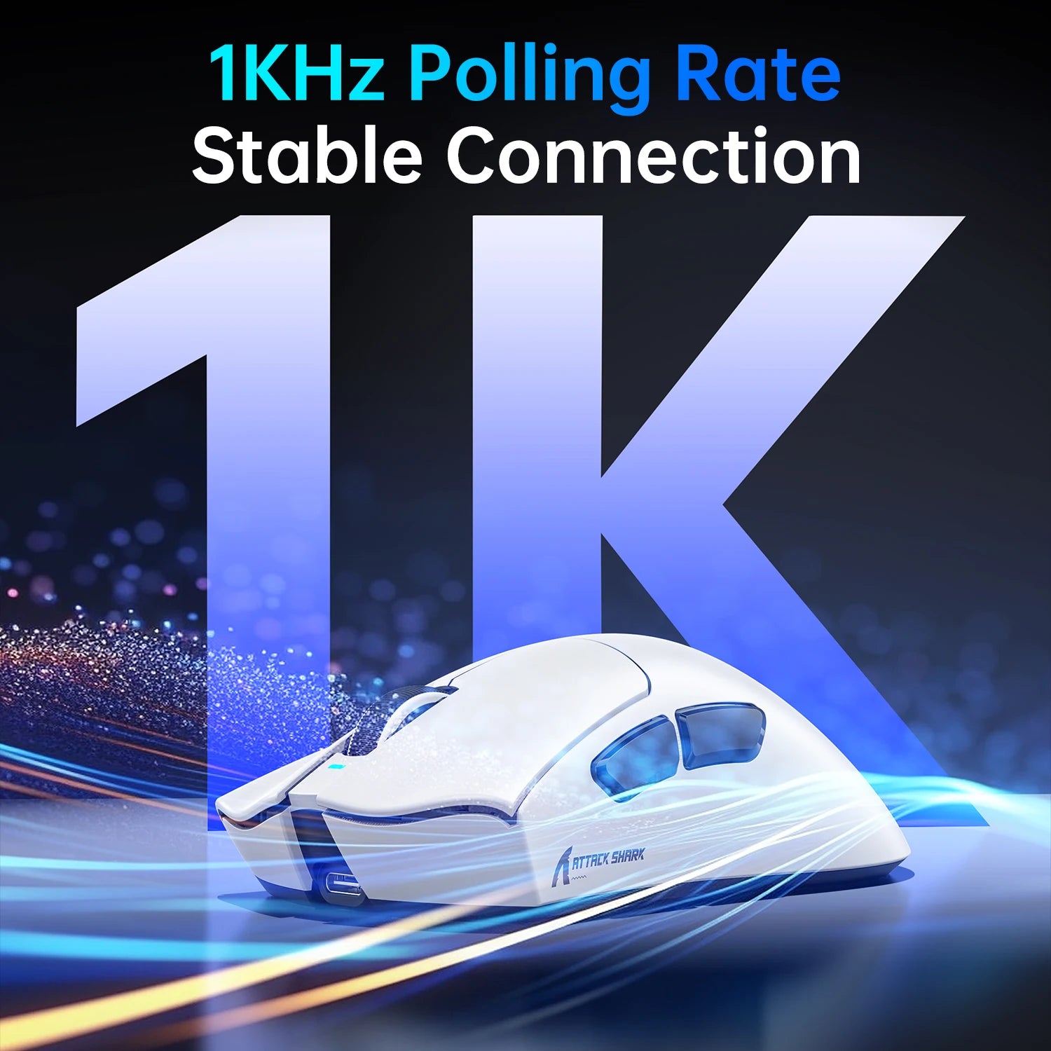Ultra-Light ATTACK SHARK V3 Gaming Mouse Tri-Mode BT 2.4G Wired 25000DPI 1000Hz Polling Rate Omron Microswitches