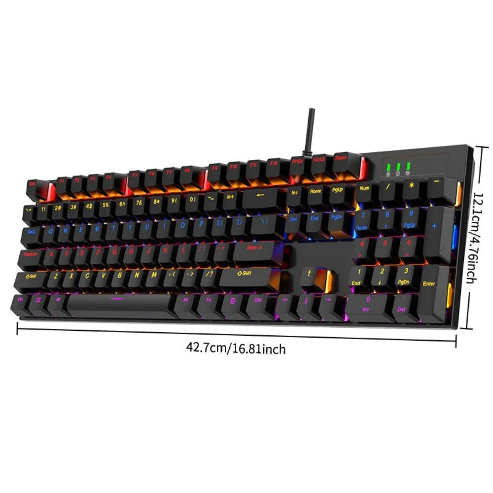 Mechanical Gaming GK100 Keyboard New Upgraded 104 Keys White Backlit Keyboards USB Wired Computer Keyboard for Laptop Desktop PC